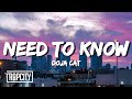Doja Cat - Need To Know (Lyrics) Doja Cat - Need To Know (Lyrics)