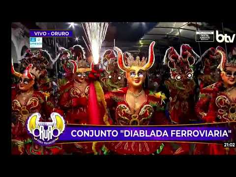 Diablada Ferroviaria en el Carnaval de Oruro 2026, en La Plaza 10 de Febrero