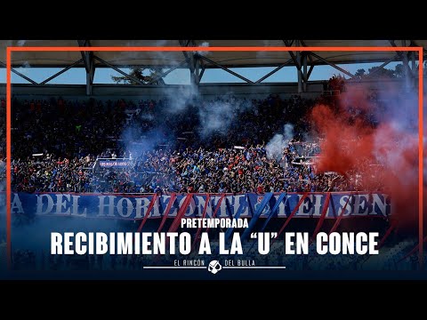 "RECIBIMIENTO DE LA HINCHADA A LA "U" EN CONCEPCIÓN" Barra: Los de Abajo • Club: Universidad de Chile - La U • País: Chile