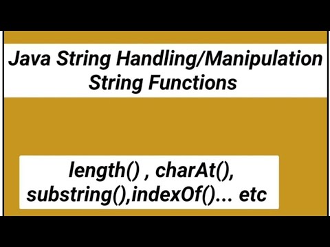Java String Handling String Manipulation In Java String Functions