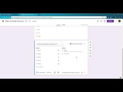 11. G Form soru oluşturma – Çoktan seçmeli tablosu