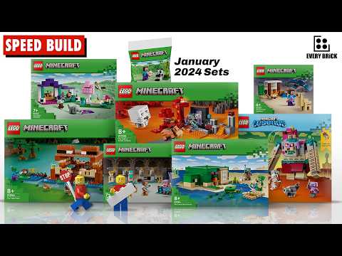 All LEGO Minecraft Jan 2024 Sets - Speed Build Compilation (60fps)