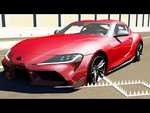 Spike Strip High Speed Car Crashes #30 – BeamNG Drive