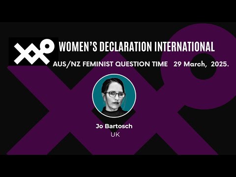 Jo Bartosch bij AUS/NZ Feminist Question Time 2025 (WDI)