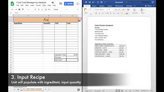How to use Food Cost Manager on Google Sheets