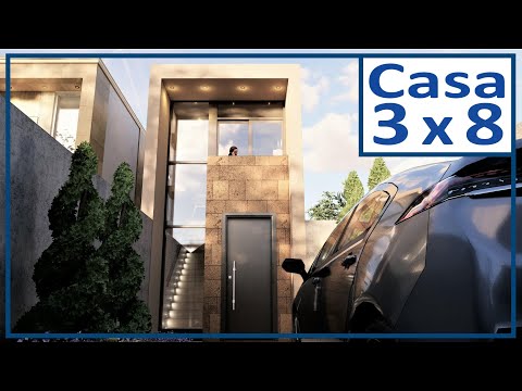 SMALL TWO-STORY HOUSE 3 x 8 - Narrow 2-Story Houses 3x8 meters - Balcony - Two Bedrooms