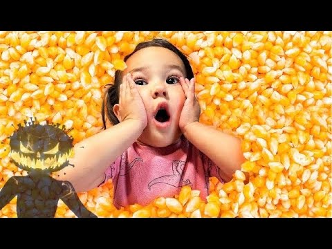 BURIED IN CORN!! Oaklynn FUN On New Slides & (spooky) Hay Maze | Family Tradition Pumpkin Patch