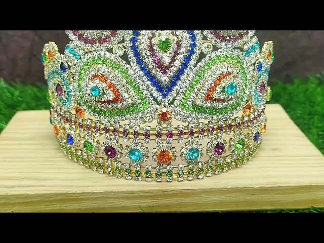 Deity Ornament Kreedam Mukut/Crown for God - size 6 Set of 2 video