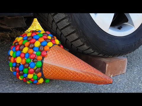 Crushing Crunchy & Soft Things by Car! EXPERIMENT CAR VS M&M ICECREAM TOY (Compilation)