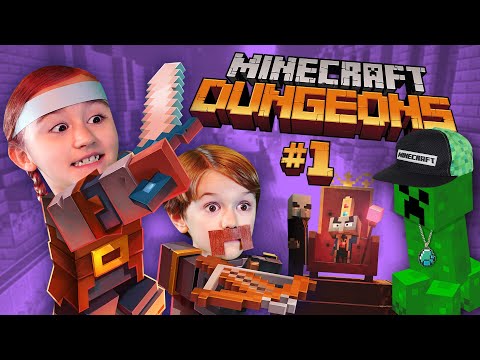 Kids Play Minecraft Dungeons - Part 1 - Creeper Boy