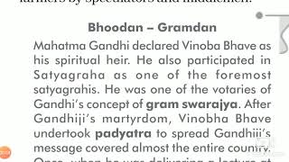 Class 10 , Chapter 4, Bhoodan - Gramdan
