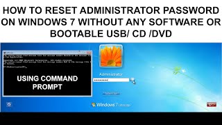 how to reset administrator password on windows 7 without any Software or Bootable USB/CD/DVD | 2023