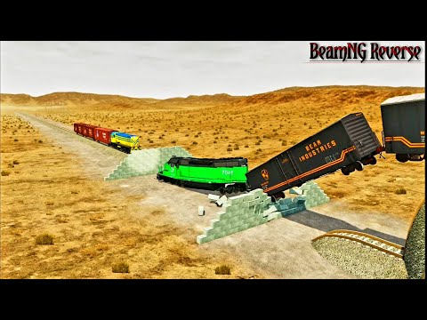 Reverse Trains Crashes - BeamNG Drive || Trains Accident