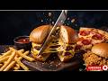Most Satisfying Fast Food ASMR Crispy Burgers Pizza Cutting Sounds