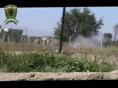 استهداف دبابة لقوات النظام من قبل لواء أبابيل الغوطة عل جبهة الغوطة الشرقية