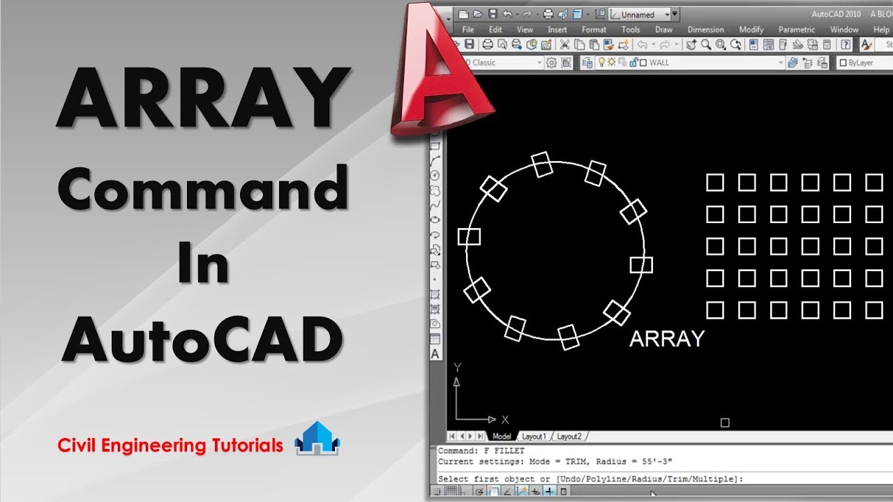 AutoCAD #22 - How to use ARRAY Command In AutoCAD | AutoCAD Basics