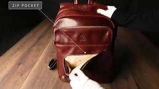 Brown Large Full Grain Leather Backpack - L.A. Confidential  | Time Resistance Official Video