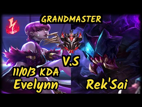 ESG Agurin (EVELYNN) vs REK'SAI - 11/0/3 KDA JUNGLE GAMEPLAY - EUW Ranked GRANDMASTER