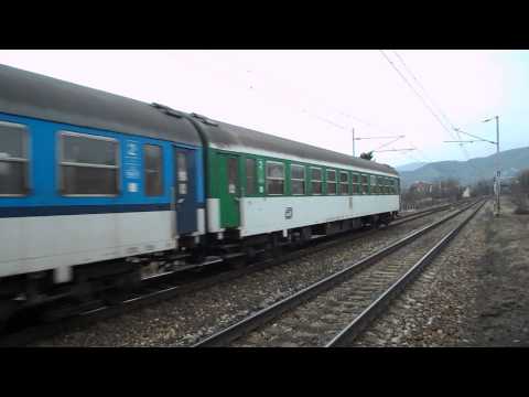 Příjezd vlaku Os 6431 (ČD 163.095) - Libochovany, 5. 4. 2013