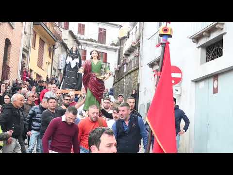 Arena Pasqua 2023. L' AFFRONTATA. INCONTRO TRA GESU' LA MADONNA E S. GIOVANNI EVANGELISTA.