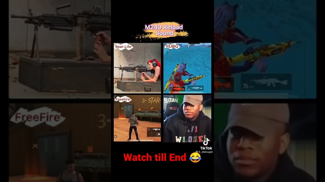 Watch till End 😂😂 | M249 Reload Real Life vs Pubg vs free fire