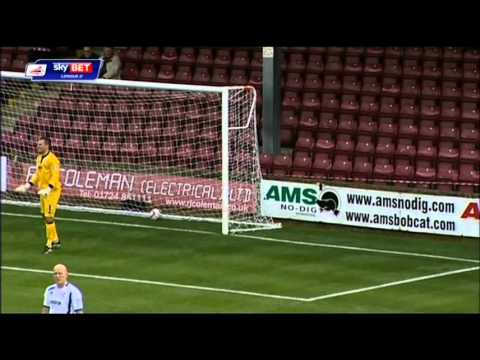 Etienne Esajas' goal for Scunthorpe against Cheltenham - October 2013