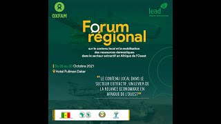 J/2 En Direct: Forum Régional sur le contenu local et la mobilisation des ressources domestiques..