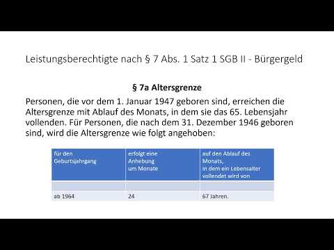 Leistungsberechtigung § 7 Abs  1 Satz 1 SGB II   Bürgergeld