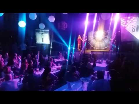 Keith deller and cliff lazerenko walk ons at the legends of darts event in bristol .