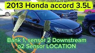 2013-2017 Honda Accord 3.5L  Bank 1, sensor 2, Downstream o2 Sensor LOCATION