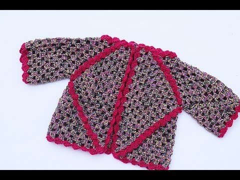 Crochet jacket with hexagons