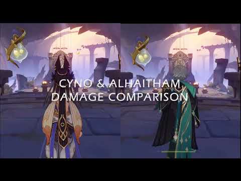 CYNO VS ALHAITHAM AGGRAVATE DAMAGE COMPARISON!  - Genshin Impact
