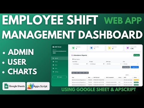 How to Make Employee Shift Management Web Dashbaord with Google Sheets & Apps Script | D26