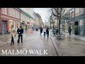 Malmö Sweden Walking Tour Rain Walk In The City Center 4K HDR 60fps Binaural ASMR