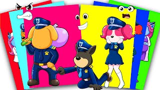 [PaperDIY] NEW Decorate LABRADOR Finds Out PAPILLON Cheated and Walk away | Sticker Book DIY