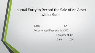 Sale of Asset with Gain or Loss