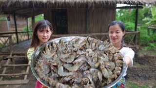 Deep Fry Prawn With Noodles For My Family / Cooking  Yummy Crispy Prawn