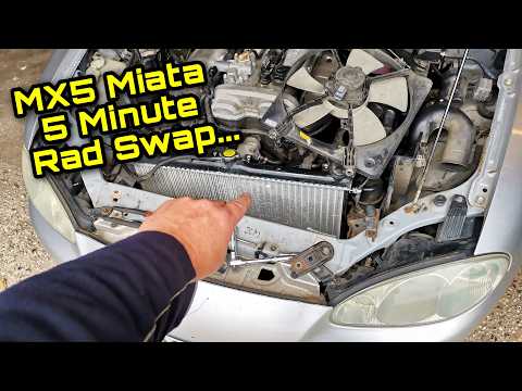 Easy Mazda MX5 Miata Radiator & Thermostat Replacement In 5 Minutes!