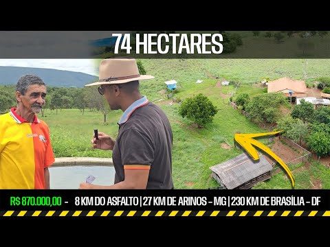 Fazendinha à Venda em Arinos–MG | 74 Hectares | 8 km do Asfalto | R$ 870.000,00