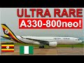 UGANDA AIRLINES BUSINESSS CLASS on the RARE A330-800 Across Africa!