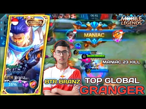 MANIAC 23 KILL - GRANGER AGEN Z GAMEPLAY BY [ BTR Branz ] Mobile Legends