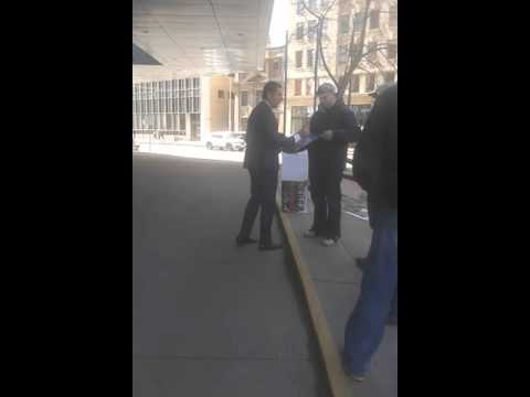 Gene Principe signs an autograph for his only fan