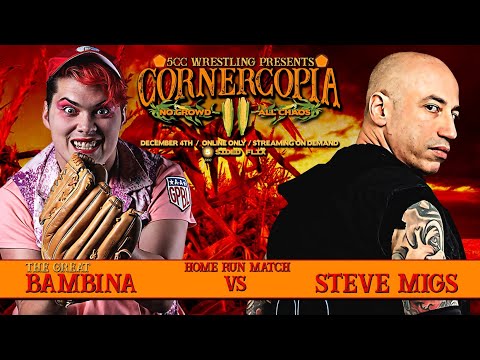 FREE: Home Run Match - The Great Bambina vs Steve Migs | 5CC Wrestling