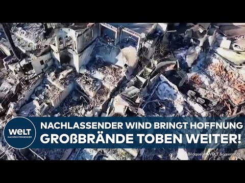 LOS ANGELES: Nachlassender Wind sorgt für Erleichterung – Waldbrände weiterhin außer Kontrolle!