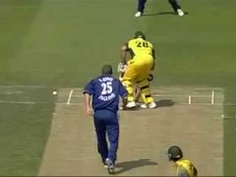 Cricket Simon Jones hits Mathew Hayden