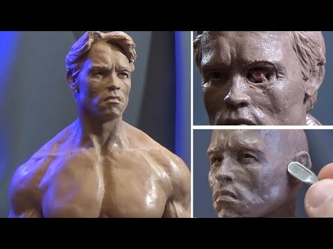 time lapse sculpture tutorial arnold schwarzenegger