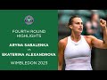 Aryna Sabalenka vs Ekaterina Alexandrova: Fourth Round Highlights | Wimbledon 2023