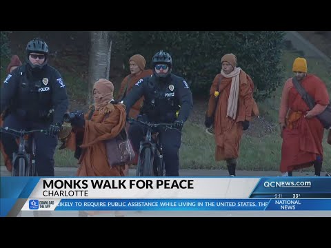 Monks arrive in Charlotte during Walk for Peace
