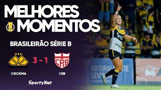 O TIGRE SÓ TÁ SUBINDO NA TABELA 🔥🐯 - Criciúma 3x1 CRB - Melhores Momentos - Série B