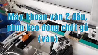 Máy khoan ván , phun keo, đống chốt 2 đầu | Woodmaster